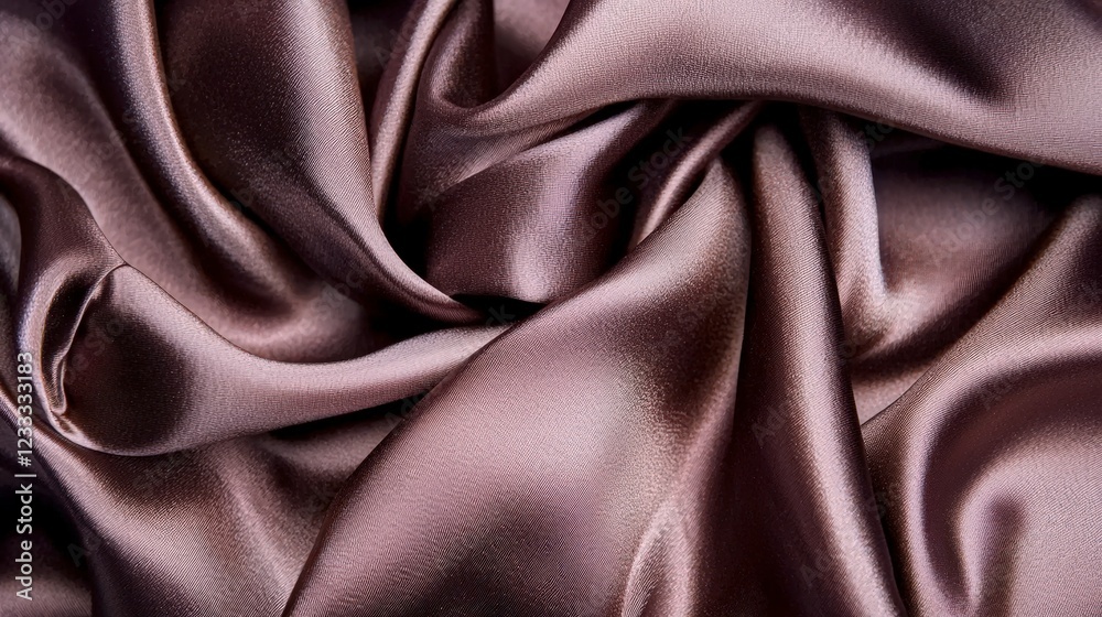 Fototapeta premium Elegant Silk Fabric Texture in Rich Deep Brown Color Pattern