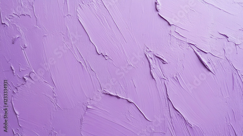 Lavender Textured Wall: A close-up shot reveals the rich, tactile texture of a lavender-colored wall, with visible brushstrokes and uneven surface creating a visually appealing abstract background.  photo