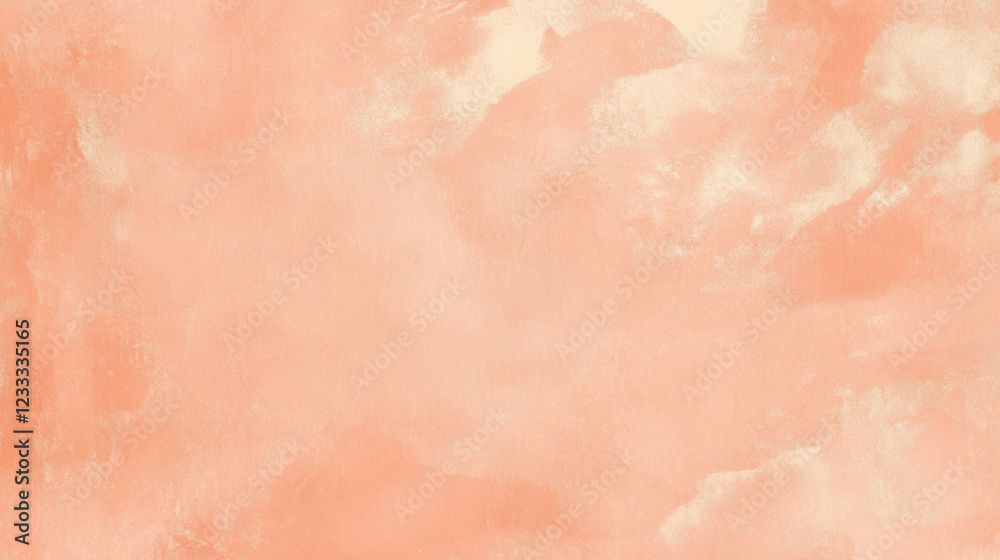 Fototapeta premium Peachy Hues of the Sky: A soft and ethereal backdrop of peachy pink and cream clouds, reminiscent of a watercolor painting, creating a serene and calming atmosphere. 