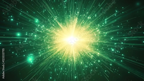Green Light Burst Radiating Bright Energy