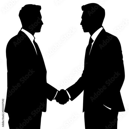 Silhouette of Businessmen Shaking Hands