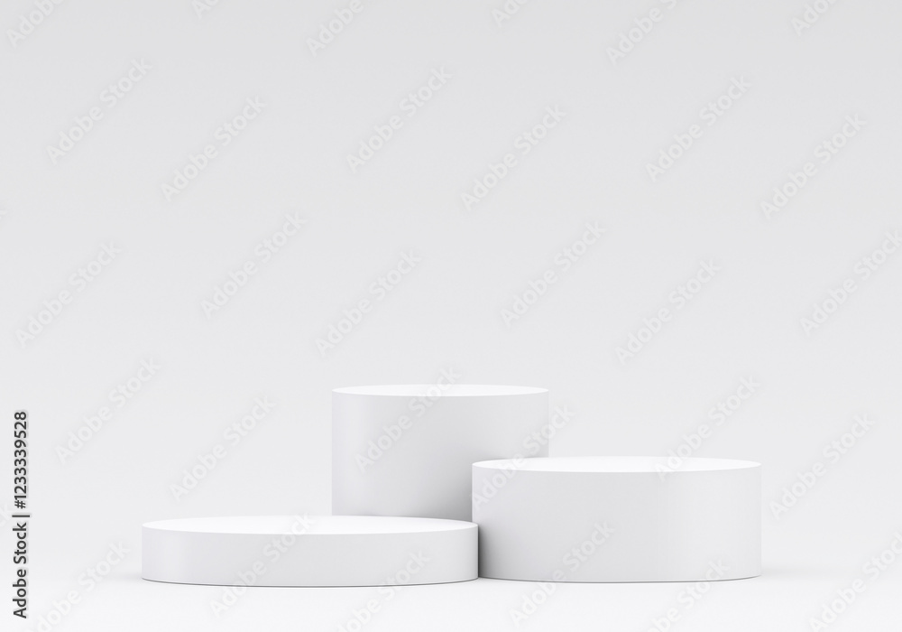 White product display podium in studio room, for display presentation White product display podium in studio room, for display presentation