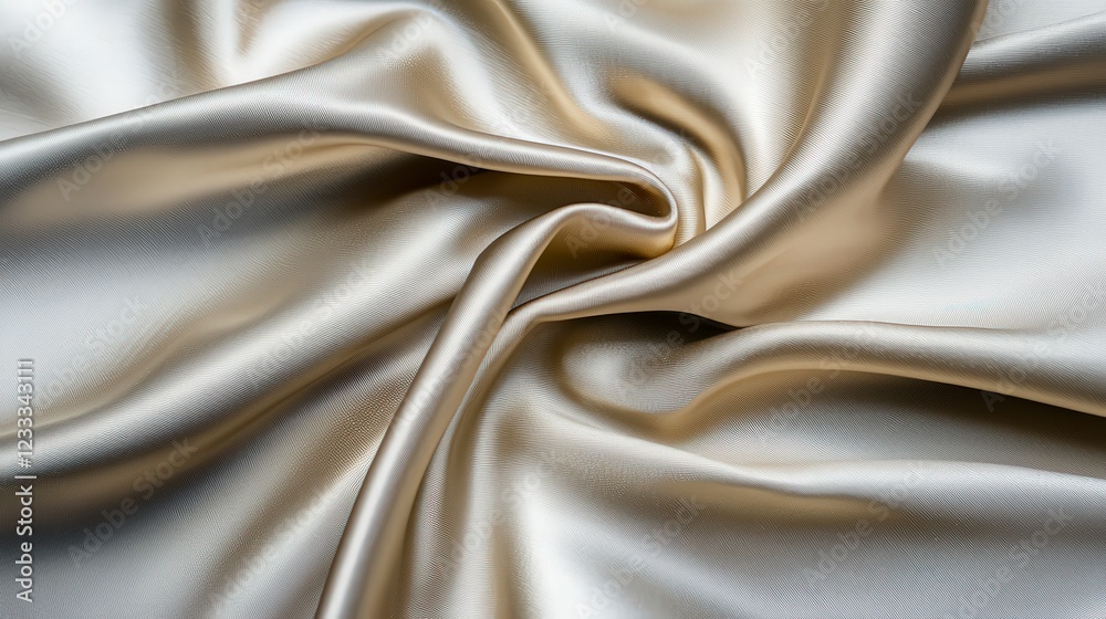 Obraz premium Elegant Shimmering Satin Fabric in Soft Cream Color for Background