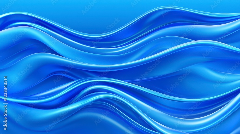 Fototapeta premium Fluid Smooth Waves in Vibrant Blue Tones for Creative Projects