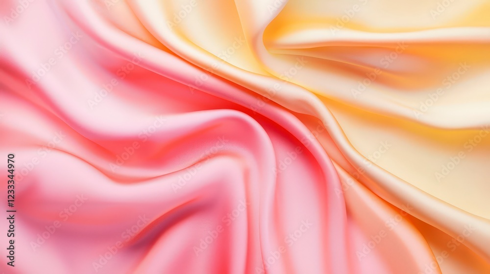 Obraz premium Soft Satin Fabric in Pink and Yellow Shades for Elegant Designs