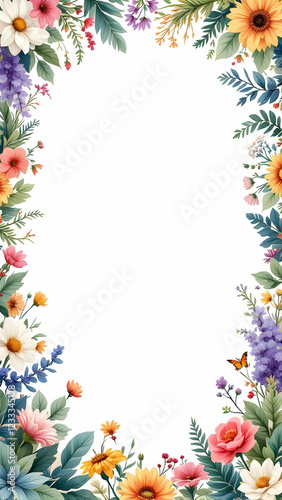 Wallpaper Mural Florals border frame copy space area Torontodigital.ca