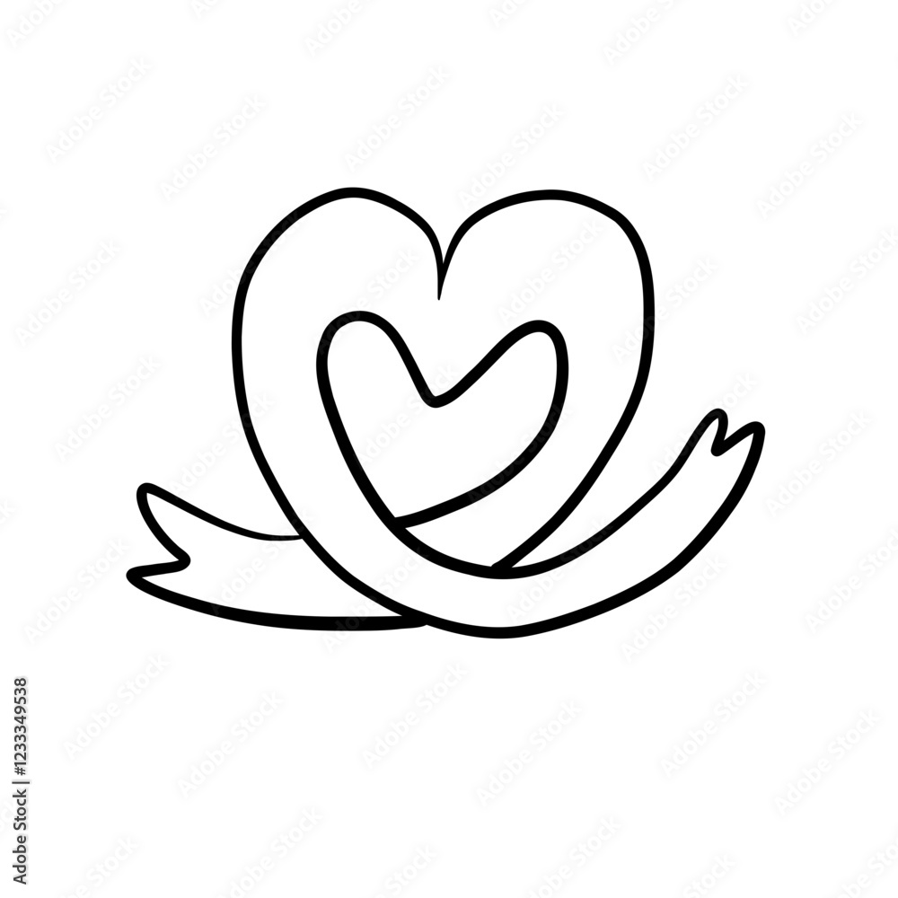 Minimalist Pink Heart Illustration