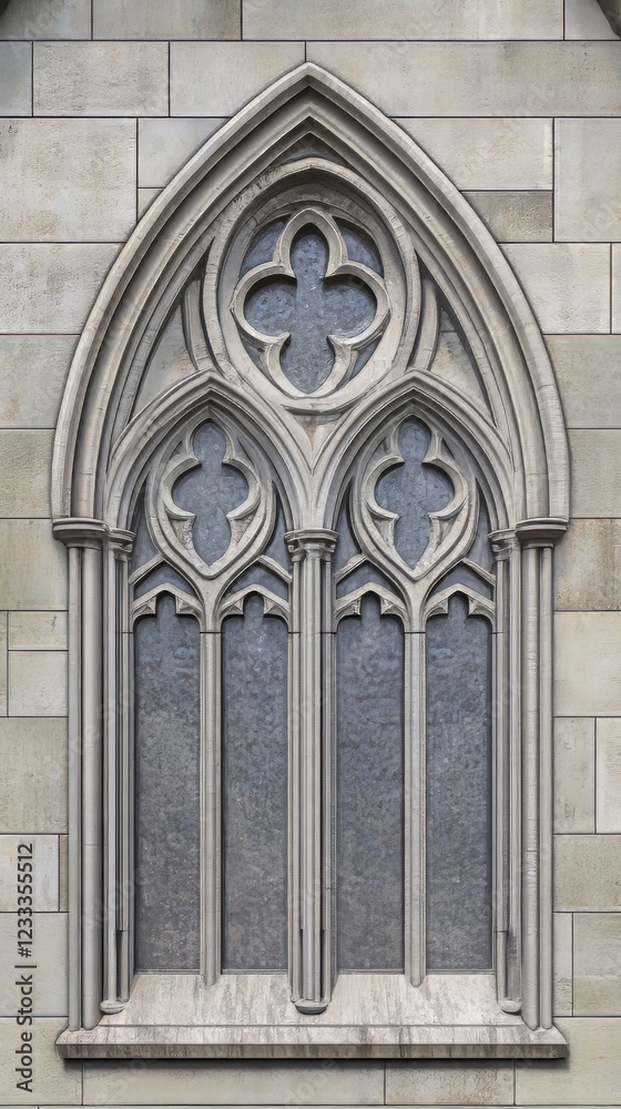 Obraz premium Gothic arched stone window detail