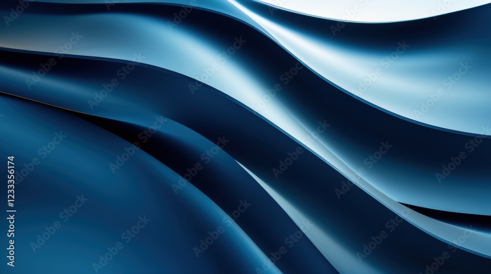 Abstract blue wave art displaying flowing lines and gradients Abstract blue wave art displaying flowing lines and gradients