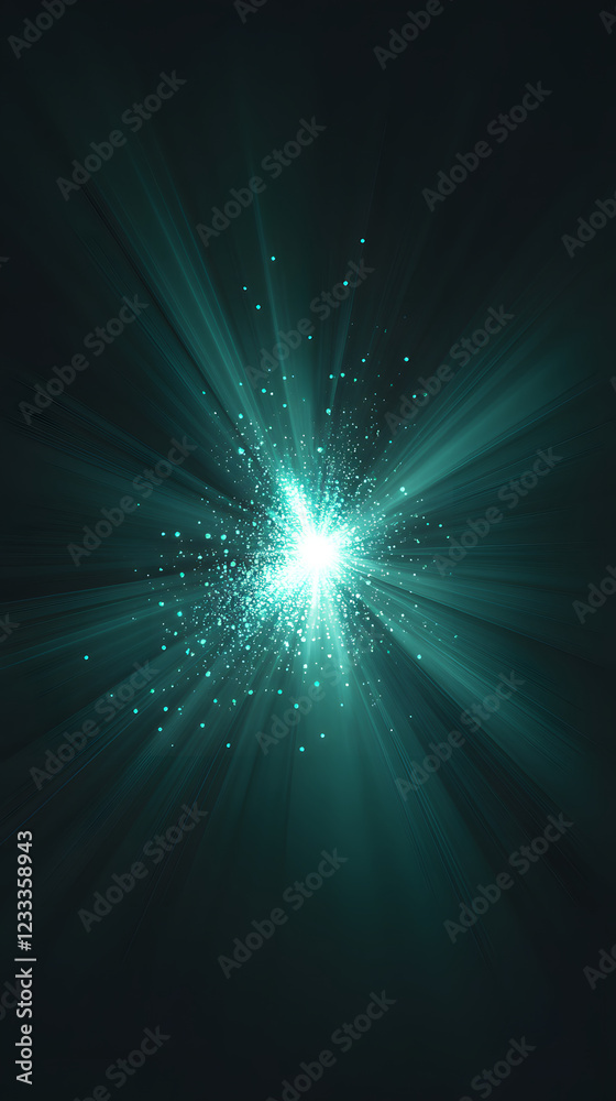 Fototapeta premium Enchanting Teal and Turquoise Sparkles on a Gradient Background
