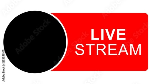 Red Live Stream Button, Sign, with Record Button Icon animation 4k Resolution Motion Graphics Video Footage