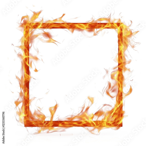 Square Frame Made of Fire - 4K Ultra HD Stock Photo