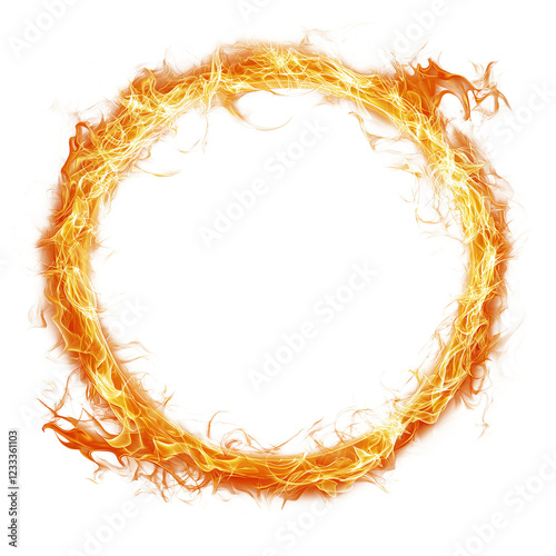 Fiery Circle with Transparent Center - 4K Ultra HD Stock Photo
