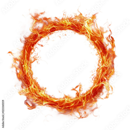 Fiery Burning Circle with Intense Flames