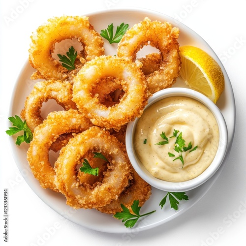 Crispy calamari rings paired