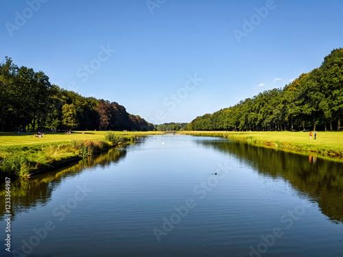 Lake in Park Tervuren (Belgium), on a sunny summer day