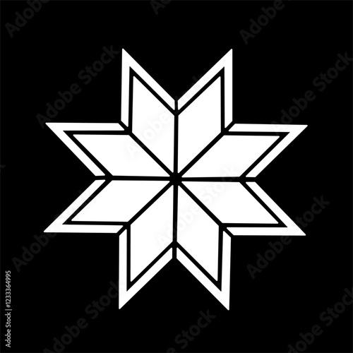 star on black background, Islamic star pattern vector on black and white