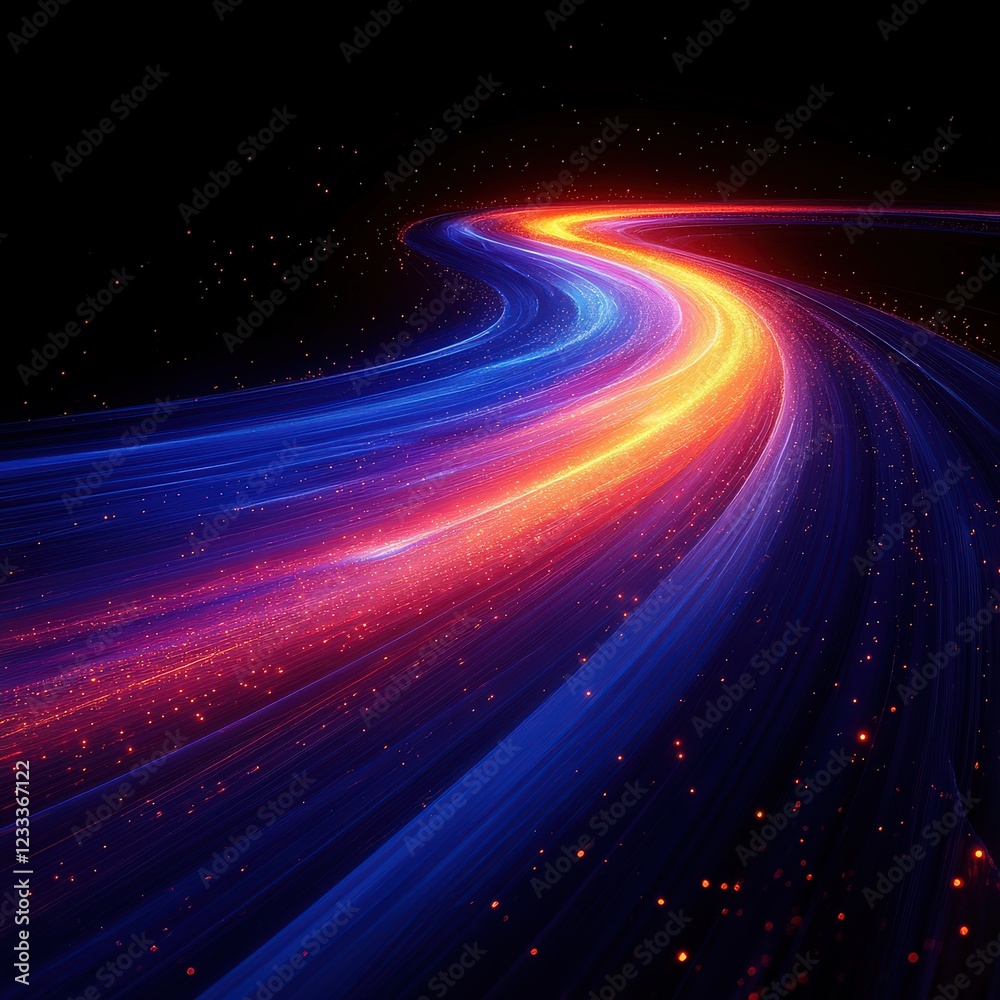 Galactic Neon Light Trails with Starry Accents. Galactic Neon Light Trails with Starry Accents.