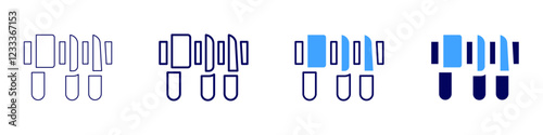 Knifes icon in 4 different styles. Thin Line, Line, Bold, and Bold Line. Duotone style. Editable stroke