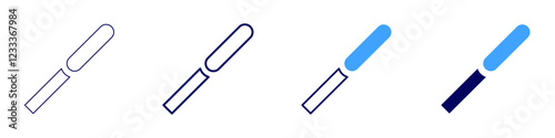 Pallete knife icon in 4 different styles. Thin Line, Line, Bold, and Bold Line. Duotone style. Editable stroke