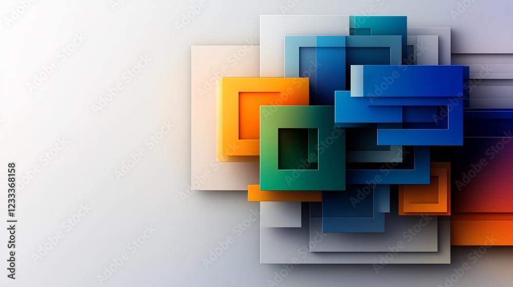 Abstract Colorful Geometric Shapes Composition: A Playful Interplay of Layers and Hues Abstract Colorful Geometric Shapes Composition: A Playful Interplay of Layers and Hues