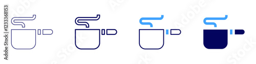 Pot cooking icon in 4 different styles. Thin Line, Line, Bold, and Bold Line. Duotone style. Editable stroke