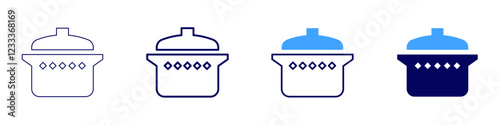 Portable cooker icon in 4 different styles. Thin Line, Line, Bold, and Bold Line. Duotone style. Editable stroke