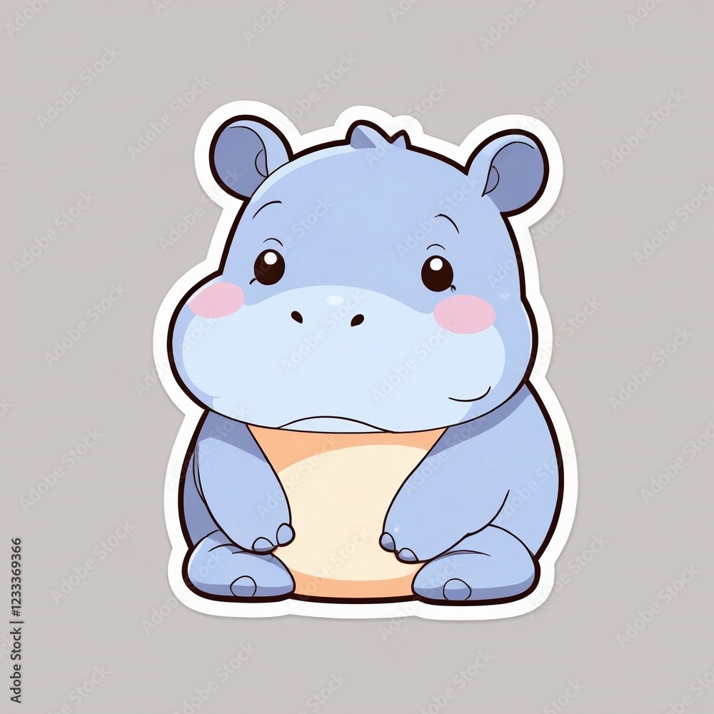 Naklejka premium hippopotamus cartoon