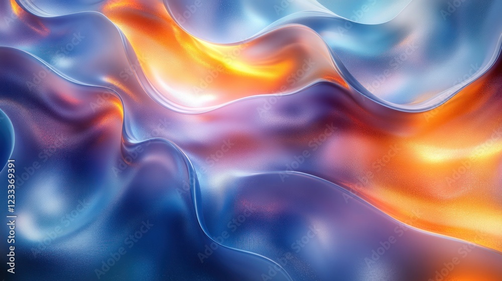 Obraz premium Abstract waves of vibrant colors flowing in harmony
