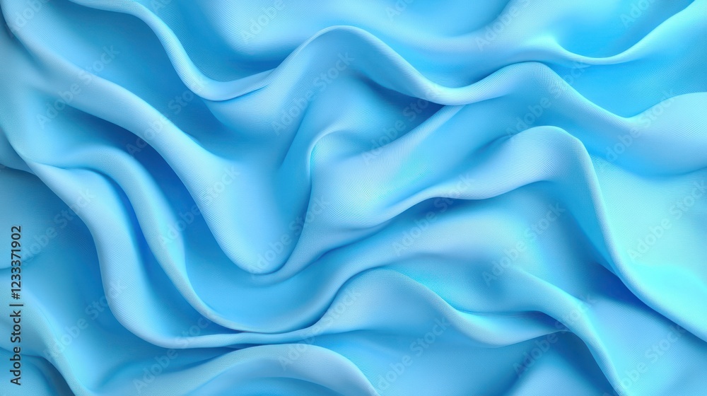 Obraz premium Blue fabric waves, abstract texture, background design, textile backdrop