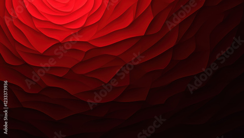 Red Abstract Geometric Low Poly Background - Abstract art