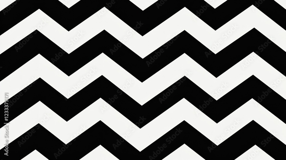 Abstract black and white chevron pattern background.
