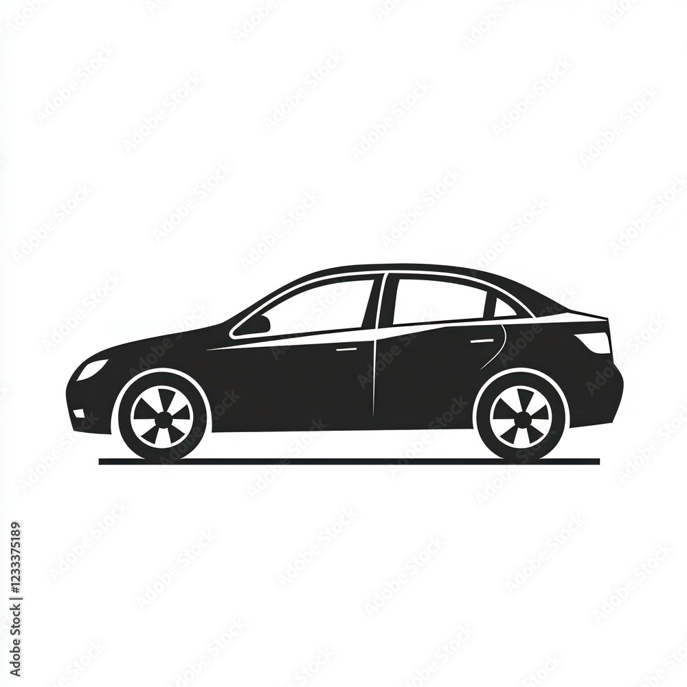 Vector Illustration of a Car Symbol Design on a White Background for Graphic Use. Generative AI Vector Illustration of a Car Symbol Design on a White Background for Graphic Use. Generative AI