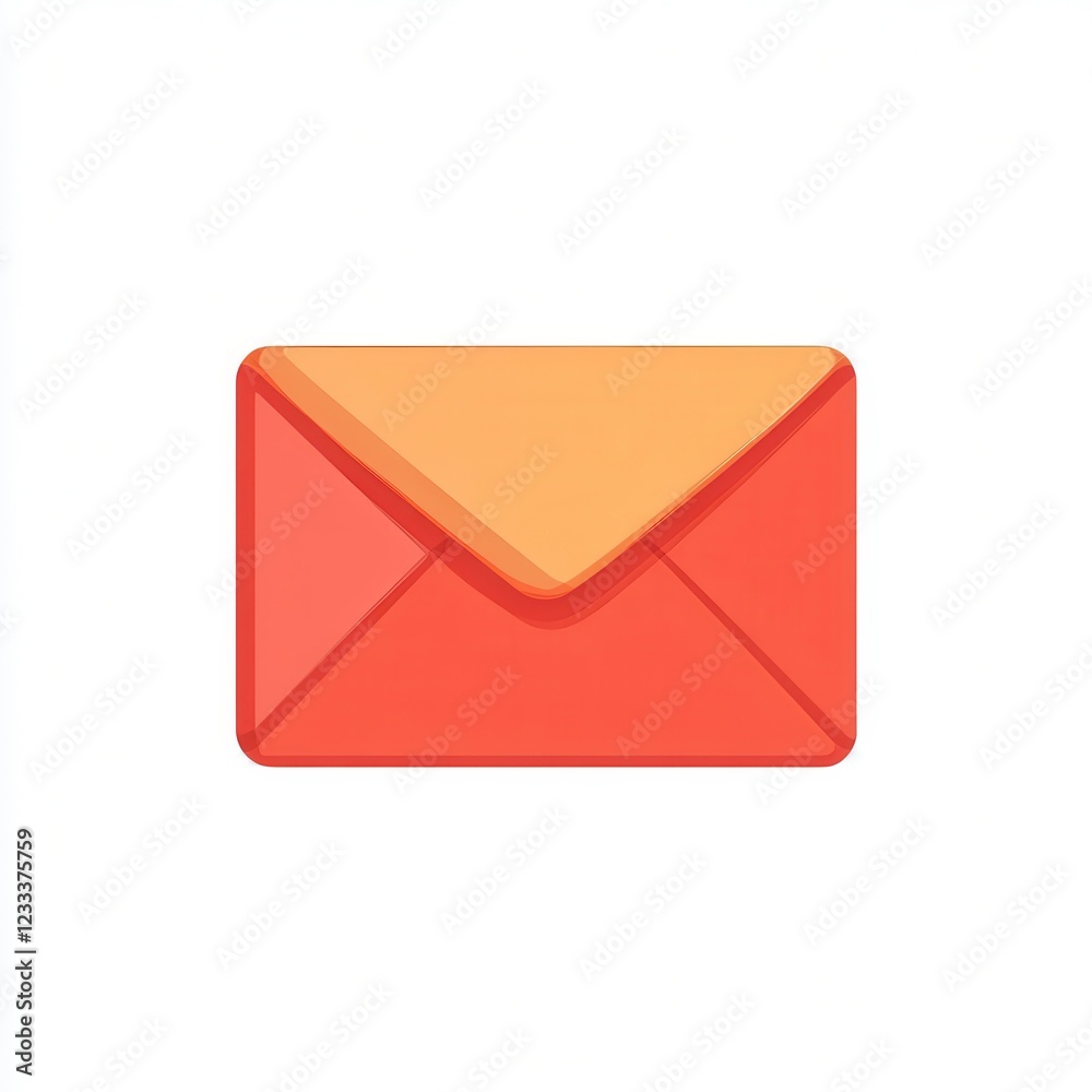 Envelope Icon Vector Illustration Showing a Red and Orange Design on a White Background. Generative AI Envelope Icon Vector Illustration Showing a Red and Orange Design on a White Background. Generative AI