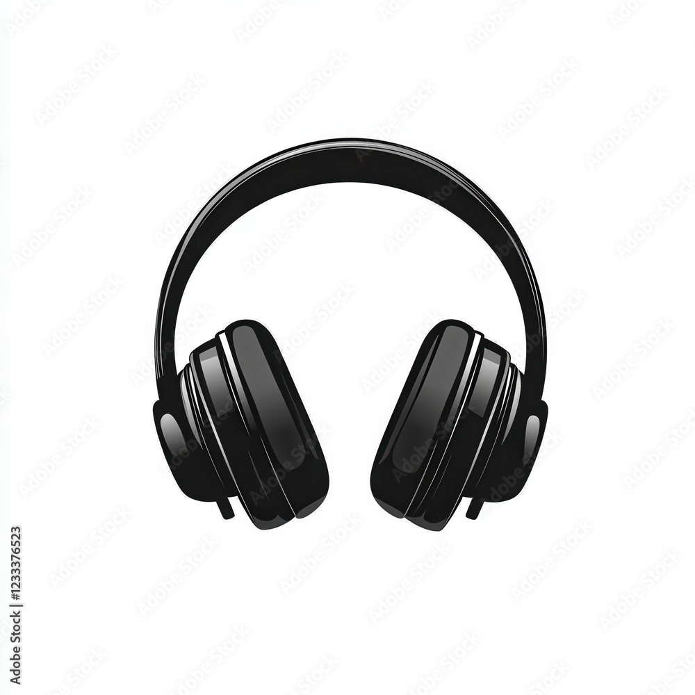 Headphones Icon Vector Illustration Showcasing a Sleek Design on a White Background. Generative AI Headphones Icon Vector Illustration Showcasing a Sleek Design on a White Background. Generative AI