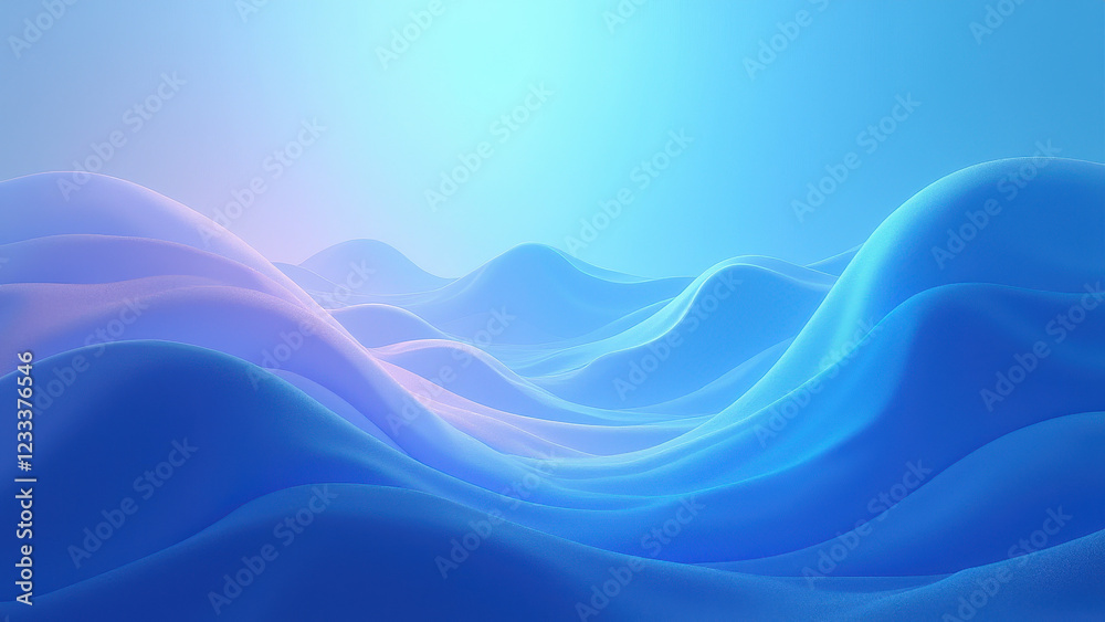 Fototapeta premium Serene Blue Abstract Landscape - Abstract backgrounds