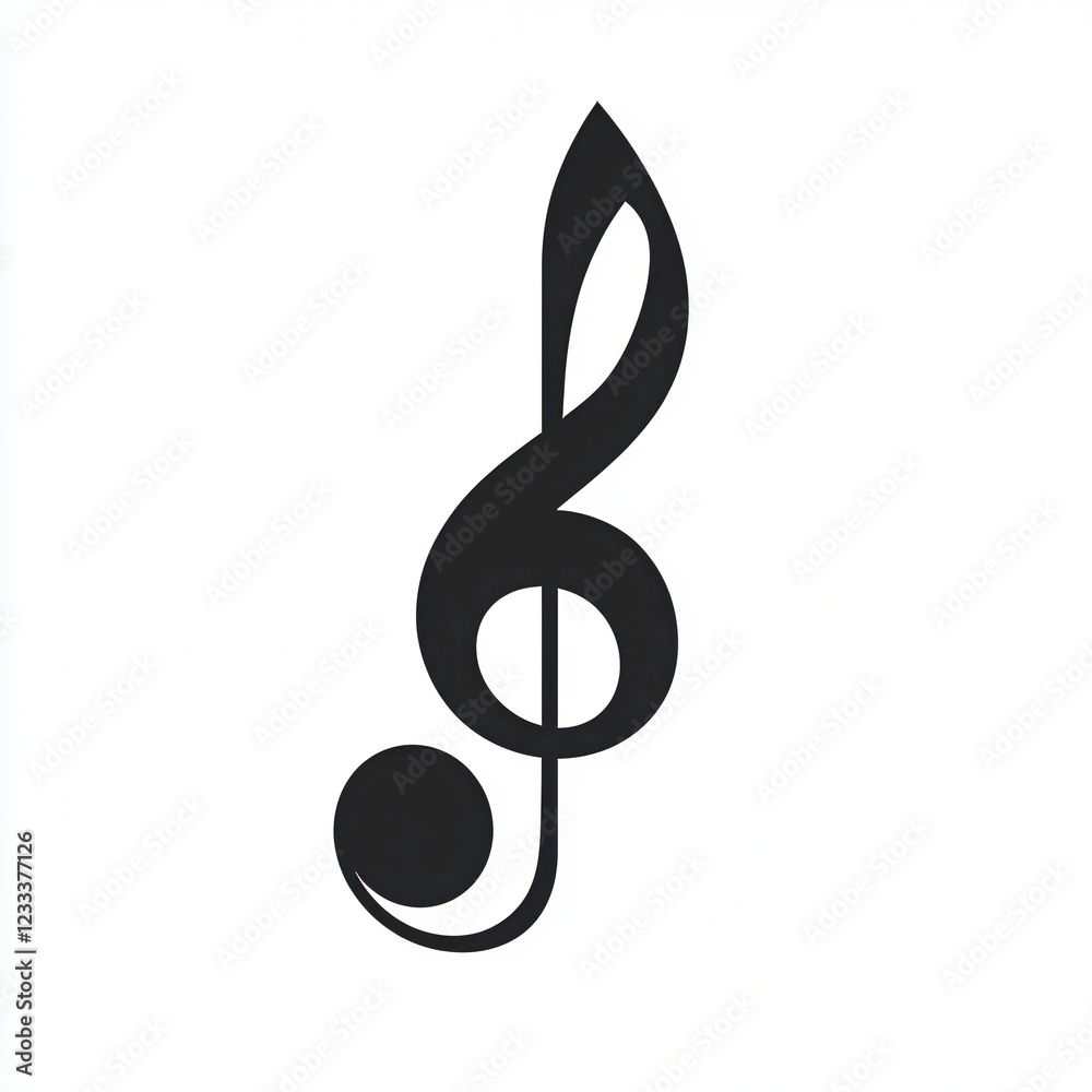 Naklejka premium Stylized Music Note Icon Symbol Representing Sound and Rhythm on a Clean Background. Generative AI