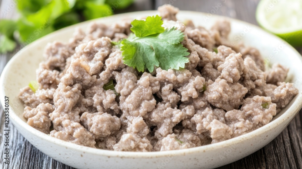 Delicious Ground Meat Dish with Cilantro Garnish Delicious Ground Meat Dish with Cilantro Garnish