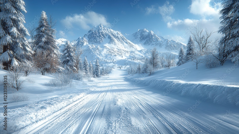 Large luxury ski resort in winter skiing season. Large luxury ski resort in winter skiing season.