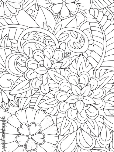 adults and kids flower coloring book for Easy pattern 
