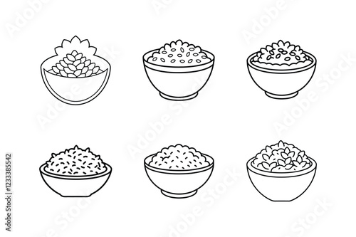 granola icon line art vector illustration