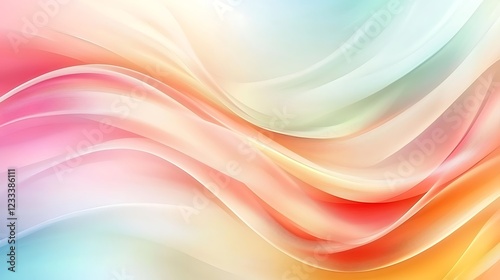 Abstract Pastel Waves Flowing Softly Across Canvas