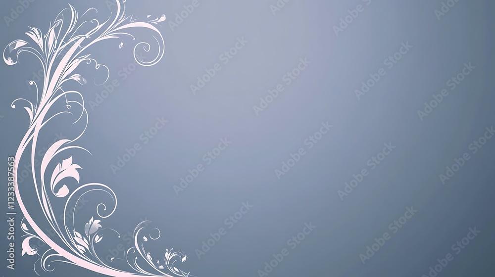 Elegant Floral Design On A Gray Background Elegant Floral Design On A Gray Background