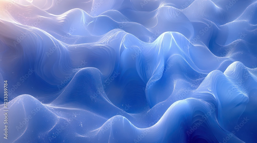 Obraz premium Abstract blue wave texture, flowing background, digital art, website design
