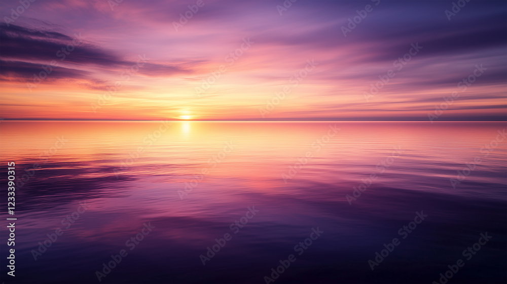 Fototapeta premium 静寂の朝焼け – 湖面に映る幻想的な空の輝き