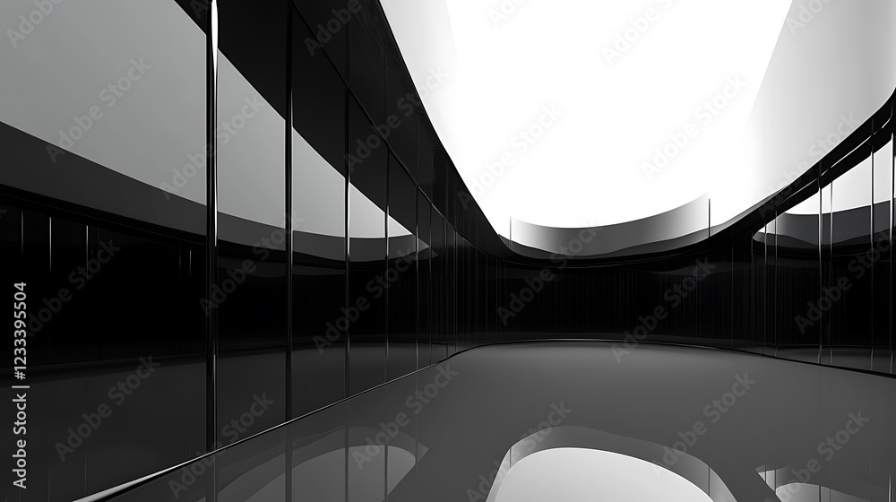 Obraz premium Abstract Black Modern Architectural Interior Design