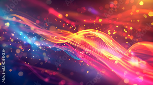 Abstract colorful waves and lights creating a vibrant, dynamic visual experience.