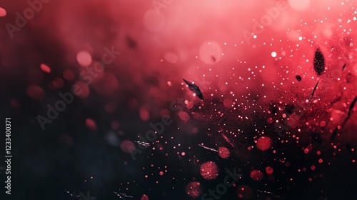 A red background with a lot of blurry spots