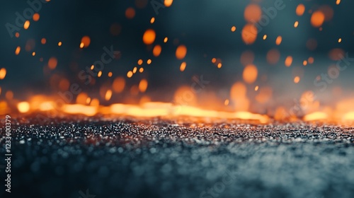 A black background with orange sparks