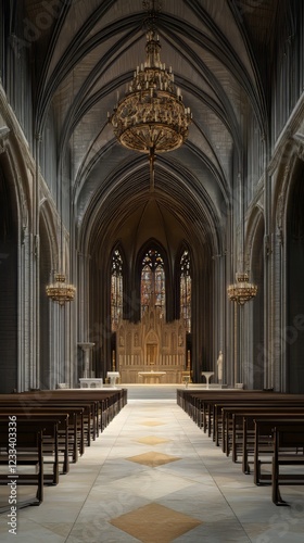 Grand cathedral interior  serene and majestic
